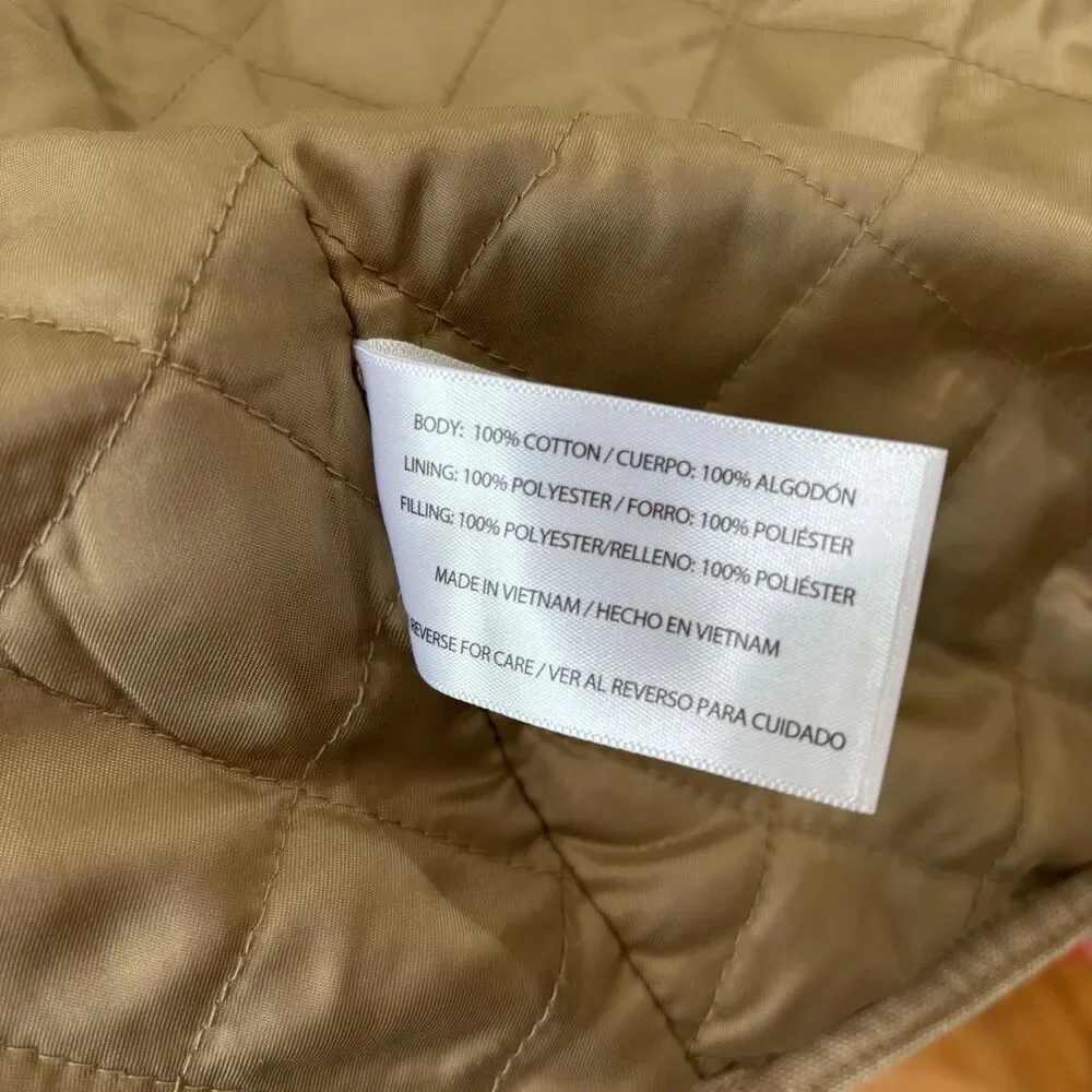 Orvis Field Barn Canvas Jacket Chore Coat Quilted Lining Men L Brown Corduroy